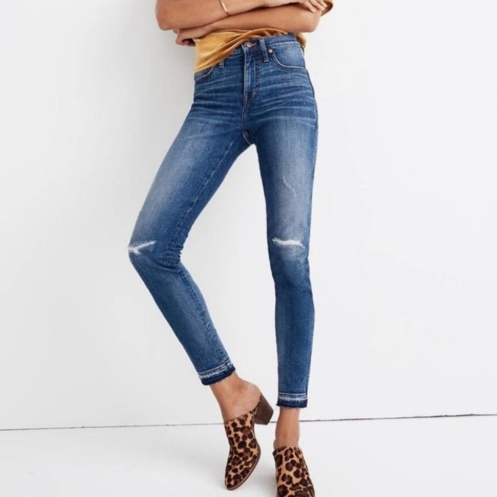MADEWELL 9” Skinny Rip & Repair Blue Jeans Size 23 NEW